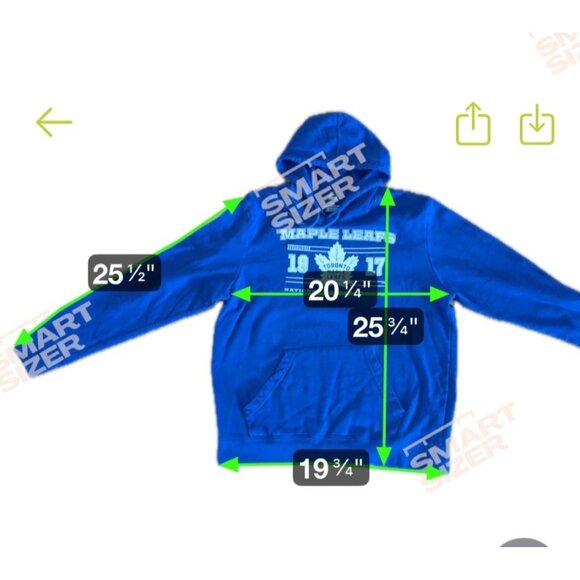 Toronto Maple Leafs Hoodie 1917 Size L Blue Pullover By Majestic Cotton Blend - Picture 6 of 6